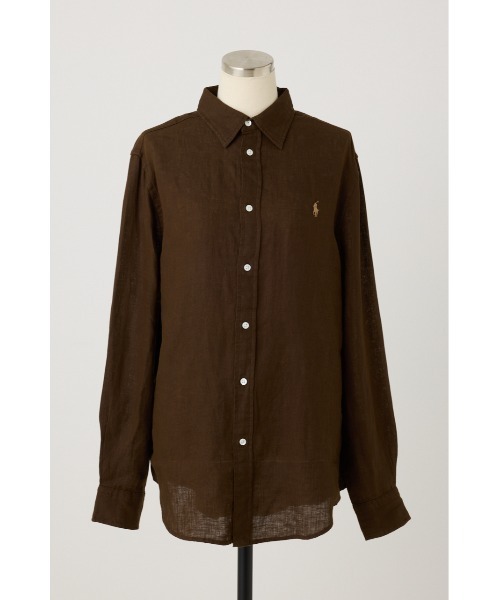 SHEL'TTER ORIGINAL（シェルターオリジナル）の「【POLO RALPH LAUREN】クラシック フィット リネン シャツ（シャツ/ブラウス・レディース・ブラック系その他/ダークブラウン/アイボリー/イエロー・MEDIUM）」の4枚目の写真