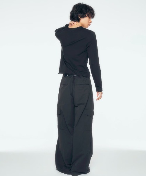 CS(シーエス)の「【CS】two tuck nylon cargo trousers / 【シーエス】ツータックナイロンカーゴトラウザーズ<着用動画あり>(カーゴパンツ・メンズ・ブラック・02/01)」の18枚目の写真