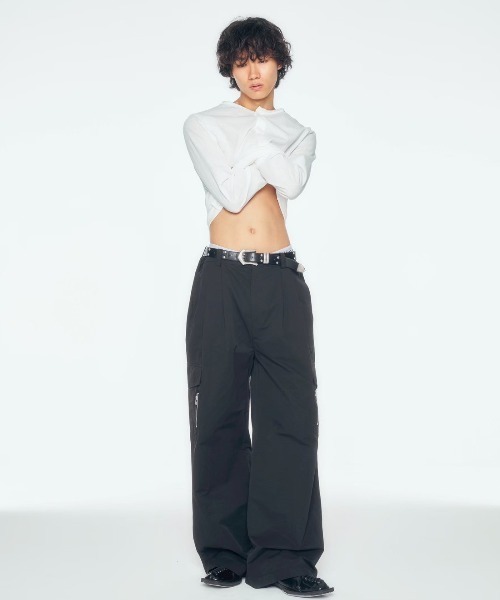 CS(シーエス)の「【CS】two tuck nylon cargo trousers / 【シーエス】ツータックナイロンカーゴトラウザーズ<着用動画あり>(カーゴパンツ・メンズ・ブラック・02/01)」の20枚目の写真