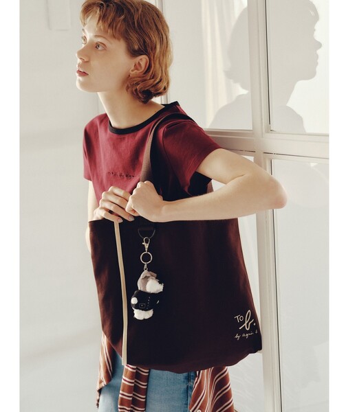 To b. by agnes b.(トゥービーバイアニエスベー)の「<To b. by agnes b.コラボ>トートバッグ(トートバッグ・レディース・ブラック/ブラウン・FREE)」の1枚目の写真