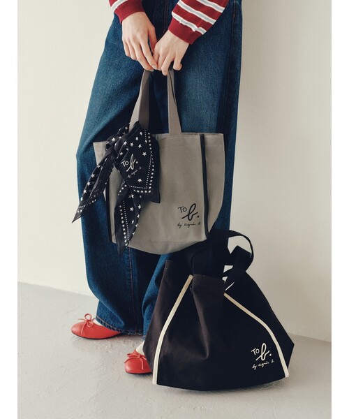 To b. by agnes b.(トゥービーバイアニエスベー)の「<To b. by agnes b.コラボ>トートバッグ(トートバッグ・レディース・ブラック/ブラウン・FREE)」の6枚目の写真