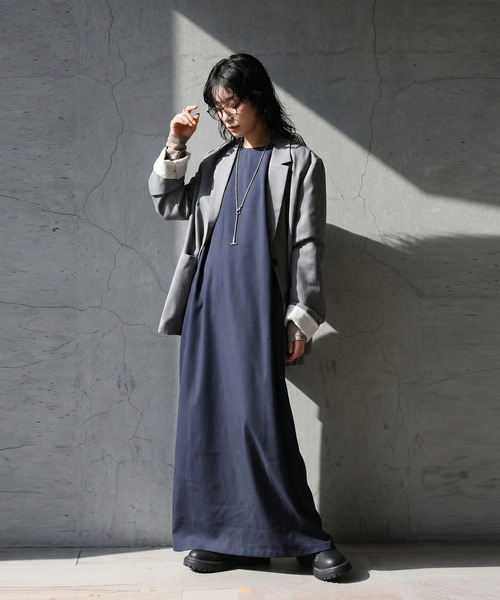 antiqua(アンティカ)の「ノースリーブ ロング ワンピース(ワンピース・レディース・ネイビー/ブラック・P/R)」の11枚目の写真