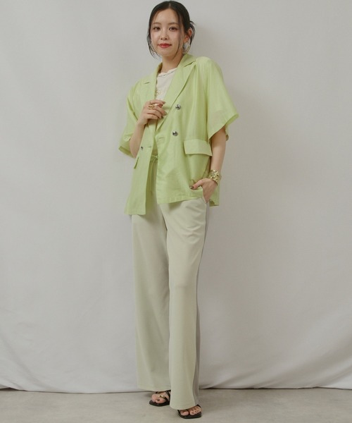 palm RICHE(ポームリシュ)の「シアー切替半袖JK(その他アウター・レディース・ブラック/グレー/ライトグリーン・M)」の21枚目の写真