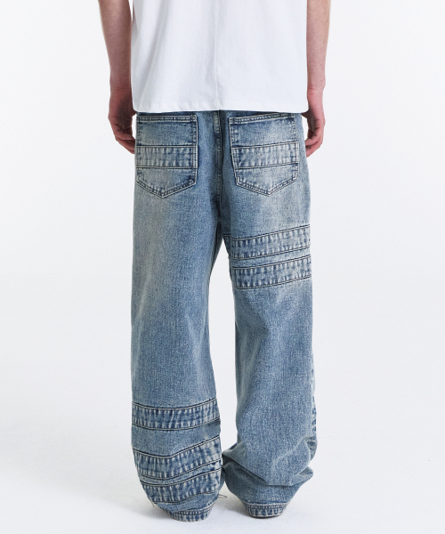 KICHUL(キチョル)の「Wrap Tape Straight Denim Pants (Washed Blue)(デニムパンツ・レディース・その他・SMALL/MEDIUM/LARGE)」の6枚目の写真