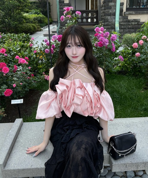 mellowneon（メロウネオン）の「アシンメトリーフリルレーススカート（スカート・レディース・アイボリー/ブラック・SMALL/MEDIUM）」の20枚目の写真