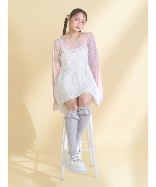 merry jenny(メリージェニー)の「靴下屋×merry jenny flower lace knit sock(ソックス/靴下・レディース・ベージュ/ブルー/オフホワイト・FREE)」の8枚目の写真