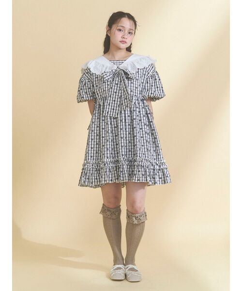merry jenny(メリージェニー)の「靴下屋×merry jenny flower lace knit sock(ソックス/靴下・レディース・ベージュ/ブルー/オフホワイト・FREE)」の12枚目の写真