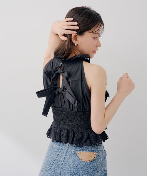 Chico(チコ)の「【SALON by Chico】ティアードコットンレースアメスリブラウス(シャツ/ブラウス・レディース・ブルー/ブラック/ホワイト・FREE)」の10枚目の写真