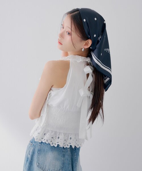 Chico(チコ)の「【SALON by Chico】ティアードコットンレースアメスリブラウス(シャツ/ブラウス・レディース・ブルー/ブラック/ホワイト・FREE)」の16枚目の写真