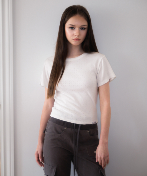 ROSEFRANTZ（ロゼフランツ）の「Soft Punching Lace T-shirt [Ivory]（Tシャツ/カットソー・レディース・アイボリー・OS）」の5枚目の写真