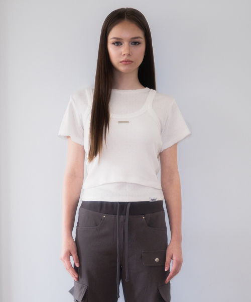 ROSEFRANTZ（ロゼフランツ）の「Soft Punching Lace T-shirt [Ivory]（Tシャツ/カットソー・レディース・アイボリー・OS）」の6枚目の写真