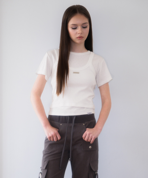 ROSEFRANTZ（ロゼフランツ）の「Soft Punching Lace T-shirt [Ivory]（Tシャツ/カットソー・レディース・アイボリー・OS）」の7枚目の写真