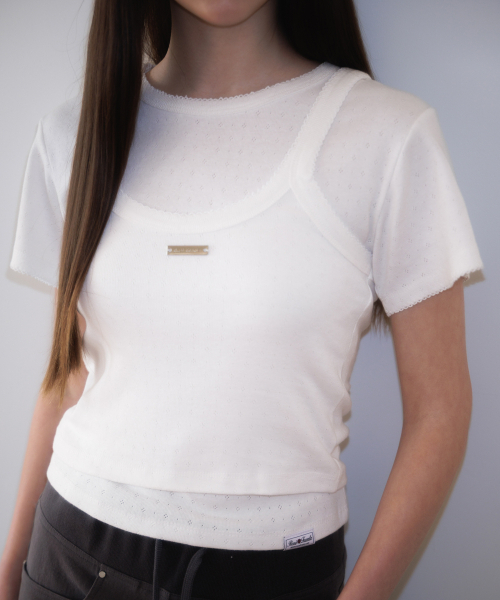 ROSEFRANTZ（ロゼフランツ）の「Soft Punching Lace T-shirt [Ivory]（Tシャツ/カットソー・レディース・アイボリー・OS）」の8枚目の写真