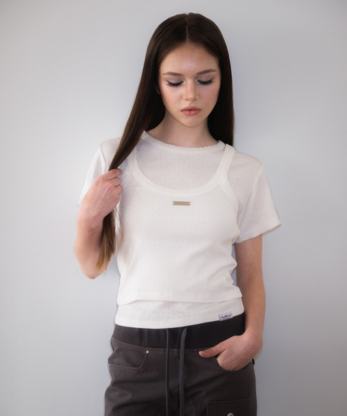 ROSEFRANTZ（ロゼフランツ）の「Soft Punching Lace T-shirt [Ivory]（Tシャツ/カットソー・レディース・アイボリー・OS）」の9枚目の写真