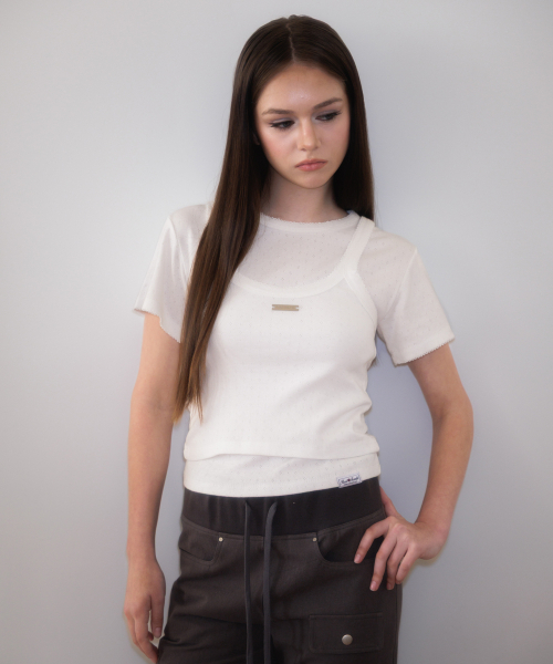 ROSEFRANTZ（ロゼフランツ）の「Soft Punching Lace T-shirt [Ivory]（Tシャツ/カットソー・レディース・アイボリー・OS）」の11枚目の写真