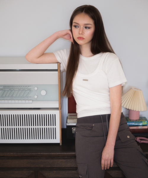 ROSEFRANTZ（ロゼフランツ）の「Soft Punching Lace T-shirt [Ivory]（Tシャツ/カットソー・レディース・アイボリー・OS）」の15枚目の写真