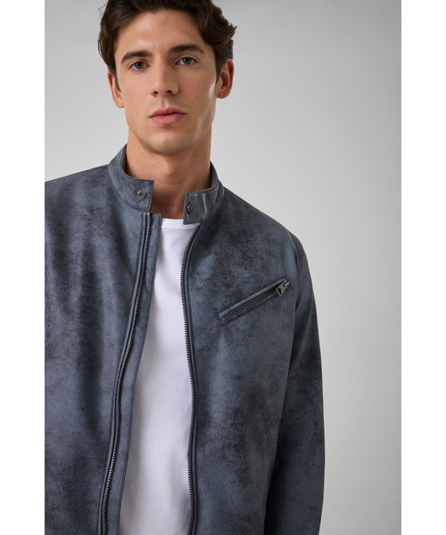 Guess（ゲス）の「PU Leather Biker Jacket ジャケット ライダース（ライダースジャケット・メンズ・チャコールグレー・X-LARGE/MEDIUM/SMALL）」の3枚目の写真