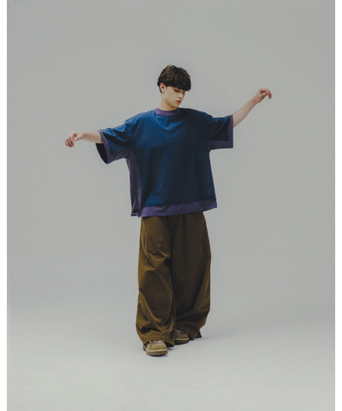 ANGLAN（アングラン）の「Double Layer Washed Tee - Navy（Tシャツ/カットソー・メンズ・その他・ONE SIZE）」の6枚目の写真
