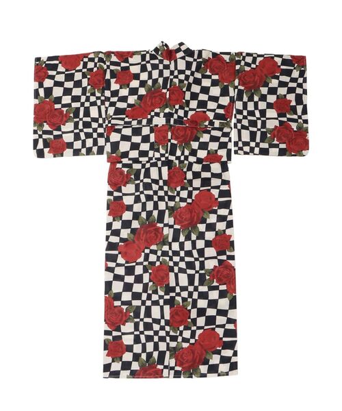 jouetie(ジュエティ)の「【jouetieオリジナル】ローズチェッカーセパレート浴衣(その他トップス・レディース・レッド・MEDIUM)」の3枚目の写真