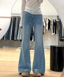 ハイウエストフレアデニムパンツ