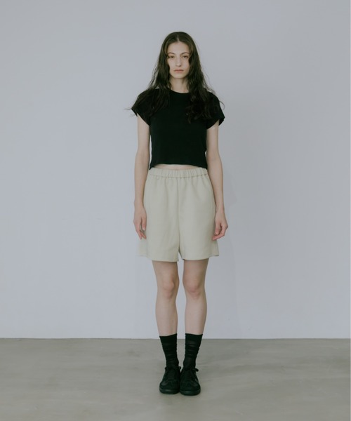 lit(リット)の「Sweat Short Pants(スウェットパンツ・レディース・ブラック/サンドベージュ・FREE)」の3枚目の写真