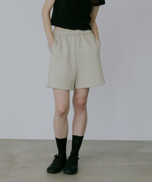 lit(リット)の「Sweat Short Pants(スウェットパンツ・レディース・ブラック/サンドベージュ・FREE)」の7枚目の写真