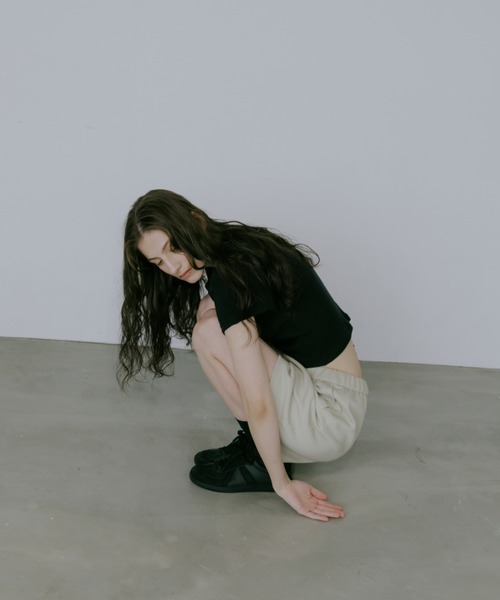 lit(リット)の「Sweat Short Pants(スウェットパンツ・レディース・ブラック/サンドベージュ・FREE)」の8枚目の写真