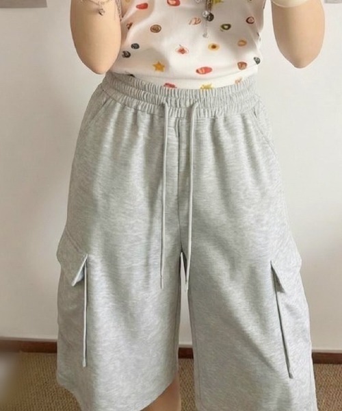 LAMPOON(ランプーン)の「スエットカーゴハーフパンツ(カーゴパンツ・レディース・グレー/ブラック・SMALL/MEDIUM/LARGE)」の10枚目の写真