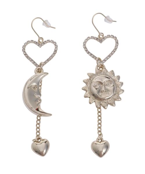 EVRIS(エヴリス)の「SUNNY MOTIF HEART ピアス(ピアス(両耳用)・レディース・シルバー/ゴールド・FREE)」の2枚目の写真