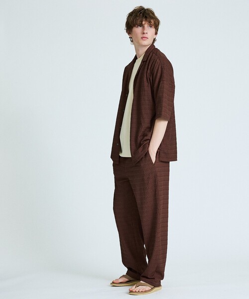 ABAHOUSE(アバハウス)の「【セットアップ対応】ジオメトリックジャカード リラックスパンツ / イージーパンツ(その他パンツ・メンズ・ブラウン/ブラック・48/46)」の14枚目の写真