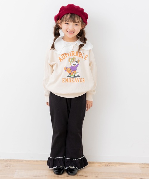 chil2(チルツー)の「ハイパーストレッチ 裾フリルワイドパンツ(その他パンツ・キッズ・クリーム/ライトブルー/ブラウン/ブラック/ネイビー・140cm/130cm/120cm/110cm/100cm)」の19枚目の写真