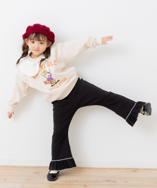 chil2(チルツー)の「ハイパーストレッチ 裾フリルワイドパンツ(その他パンツ・キッズ・クリーム/ライトブルー/ブラウン/ブラック/ネイビー・140cm/130cm/120cm/110cm/100cm)」の21枚目の写真