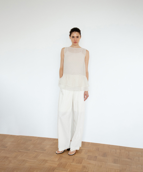MOHAN(モハン)の「TIR DOT FLARE TIE-BACK TOP(シャツ/ブラウス・レディース・Cream・SMALL/MEDIUM)」の6枚目の写真