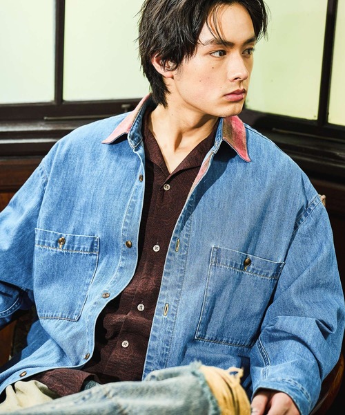 niko and...(ニコアンド)の「総柄プリント開襟シャツ(シャツ/ブラウス・メンズ・ブラウン/オリーブ/ブルー・MEDIUM/LARGE)」の10枚目の写真