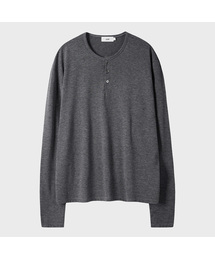ソフトヘンリーネックロングスリーブTシャツ (4色)