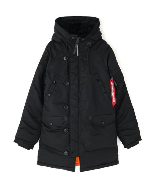 Alpha Industries(アルファインダストリーズ)の「Alpha Industries/アルファインダストリーズ/WOMENS N-3B PARKA/ウィメンズN-3B パーカー(ミリタリージャケット・レディース・ブラック・S/M/XS)」の2枚目の写真