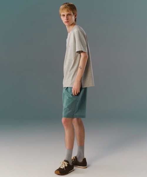 MODE COMMUTER(モードコミューター)の「Yarn-Dyed Striped Crew Neck S/S T-Shirt(Tシャツ/カットソー・メンズ・グレー・SMALL/MEDIUM/LARGE)」の3枚目の写真