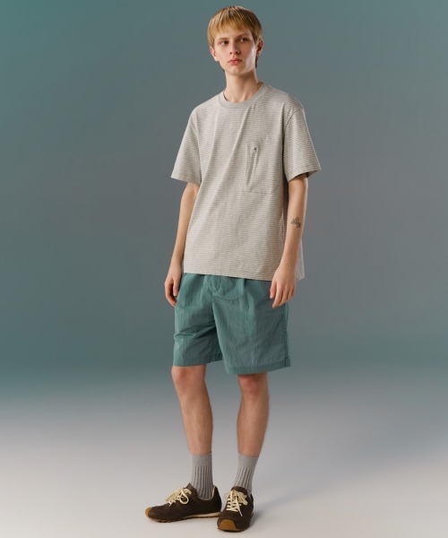 MODE COMMUTER(モードコミューター)の「Yarn-Dyed Striped Crew Neck S/S T-Shirt(Tシャツ/カットソー・メンズ・グレー・SMALL/MEDIUM/LARGE)」の4枚目の写真