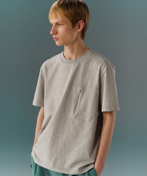 MODE COMMUTER(モードコミューター)の「Yarn-Dyed Striped Crew Neck S/S T-Shirt(Tシャツ/カットソー・メンズ・グレー・SMALL/MEDIUM/LARGE)」の11枚目の写真