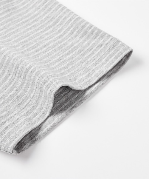 MODE COMMUTER(モードコミューター)の「Yarn-Dyed Striped Crew Neck S/S T-Shirt(Tシャツ/カットソー・メンズ・グレー・SMALL/MEDIUM/LARGE)」の7枚目の写真