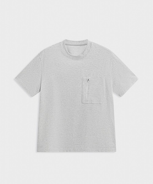 MODE COMMUTER(モードコミューター)の「Yarn-Dyed Striped Crew Neck S/S T-Shirt(Tシャツ/カットソー・メンズ・グレー・SMALL/MEDIUM/LARGE)」の13枚目の写真