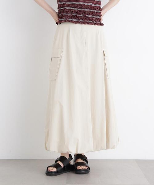 N.(N. Natural Beauty Basic)(エヌエヌナチュラルビューティーベーシック)の「カーゴバルーンスカート(スカート・レディース・ベージュ/ブラック・P/S/MEDIUM)」の2枚目の写真