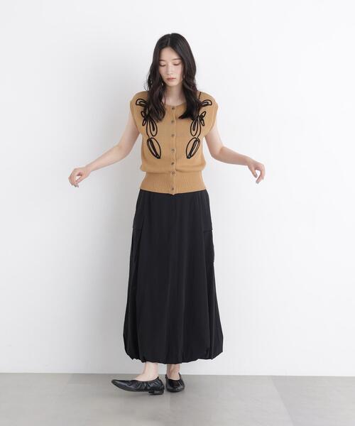 N.(N. Natural Beauty Basic)(エヌエヌナチュラルビューティーベーシック)の「カーゴバルーンスカート(スカート・レディース・ベージュ/ブラック・P/S/MEDIUM)」の3枚目の写真