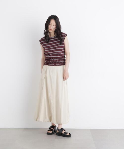 N.(N. Natural Beauty Basic)(エヌエヌナチュラルビューティーベーシック)の「カーゴバルーンスカート(スカート・レディース・ベージュ/ブラック・P/S/MEDIUM)」の7枚目の写真