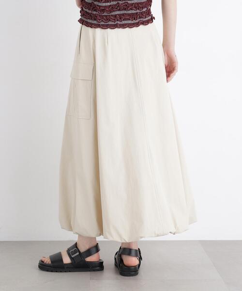 N.(N. Natural Beauty Basic)(エヌエヌナチュラルビューティーベーシック)の「カーゴバルーンスカート(スカート・レディース・ベージュ/ブラック・P/S/MEDIUM)」の9枚目の写真