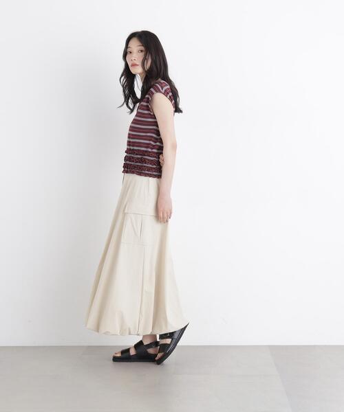 N.(N. Natural Beauty Basic)(エヌエヌナチュラルビューティーベーシック)の「カーゴバルーンスカート(スカート・レディース・ベージュ/ブラック・P/S/MEDIUM)」の10枚目の写真