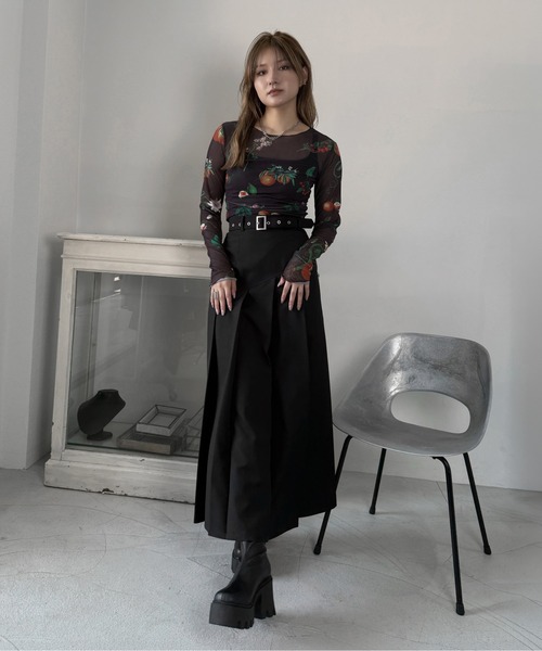 jiasecond.(ジアセカンド)の「【jiasecond.】ボタニカル柄シアートップス / トップス シアー インナー レイヤード ブラック ZOZOTOWN限定(Tシャツ/カットソー・レディース・ブラック・FREE)」の19枚目の写真