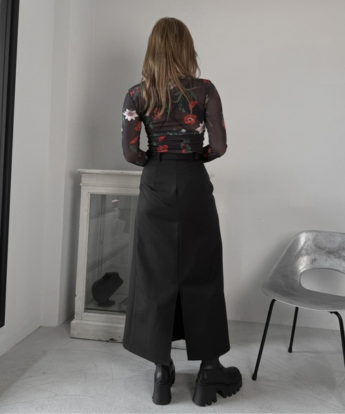 jiasecond.(ジアセカンド)の「【jiasecond.】ボタニカル柄シアートップス / トップス シアー インナー レイヤード ブラック ZOZOTOWN限定(Tシャツ/カットソー・レディース・ブラック・FREE)」の20枚目の写真