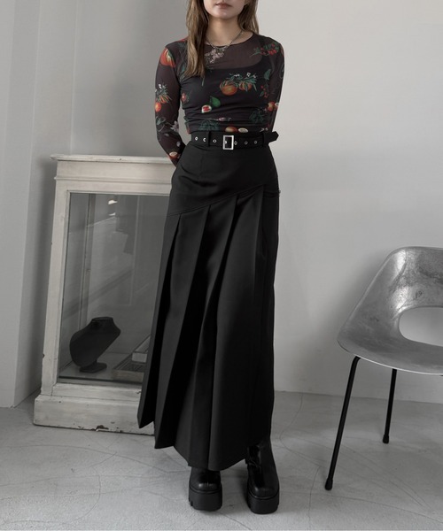 jiasecond.(ジアセカンド)の「【jiasecond.】ボタニカル柄シアートップス / トップス シアー インナー レイヤード ブラック ZOZOTOWN限定(Tシャツ/カットソー・レディース・ブラック・FREE)」の15枚目の写真