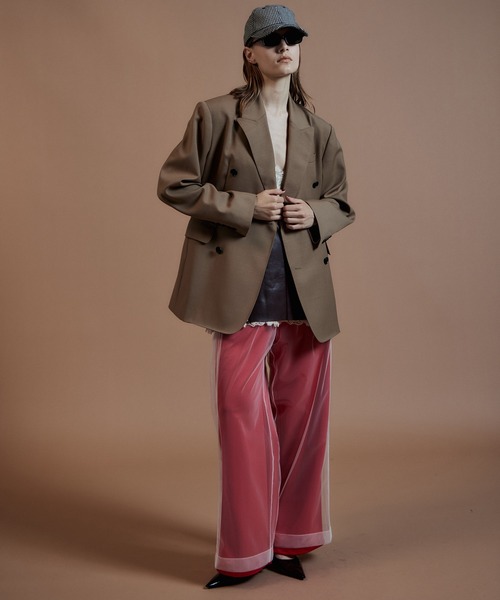 MAISON SPECIAL（メゾンスペシャル）の「【2026Autumn PRE-ORDER】Tulle Side Line Jersey Pants/チュールサイドラインジャージパンツ（その他パンツ・レディース・ブラウン/グリーン/レッド・38/36）」の18枚目の写真